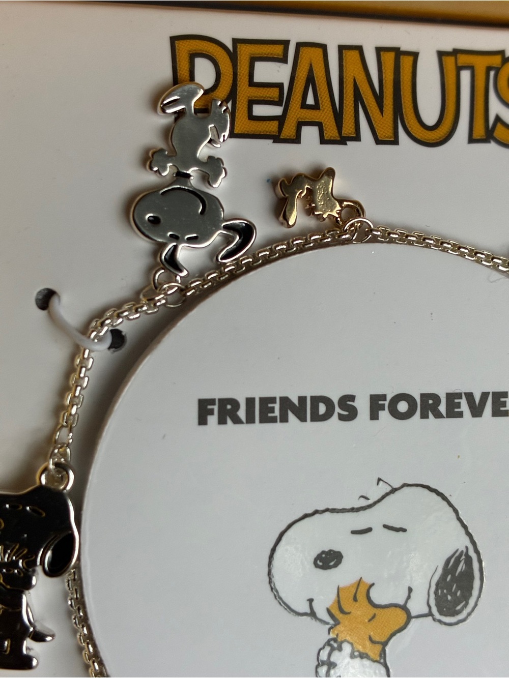 Peanuts Silver Snoopy Charm Bracelet - Silver Plated adjustable - Picture 7 of 9